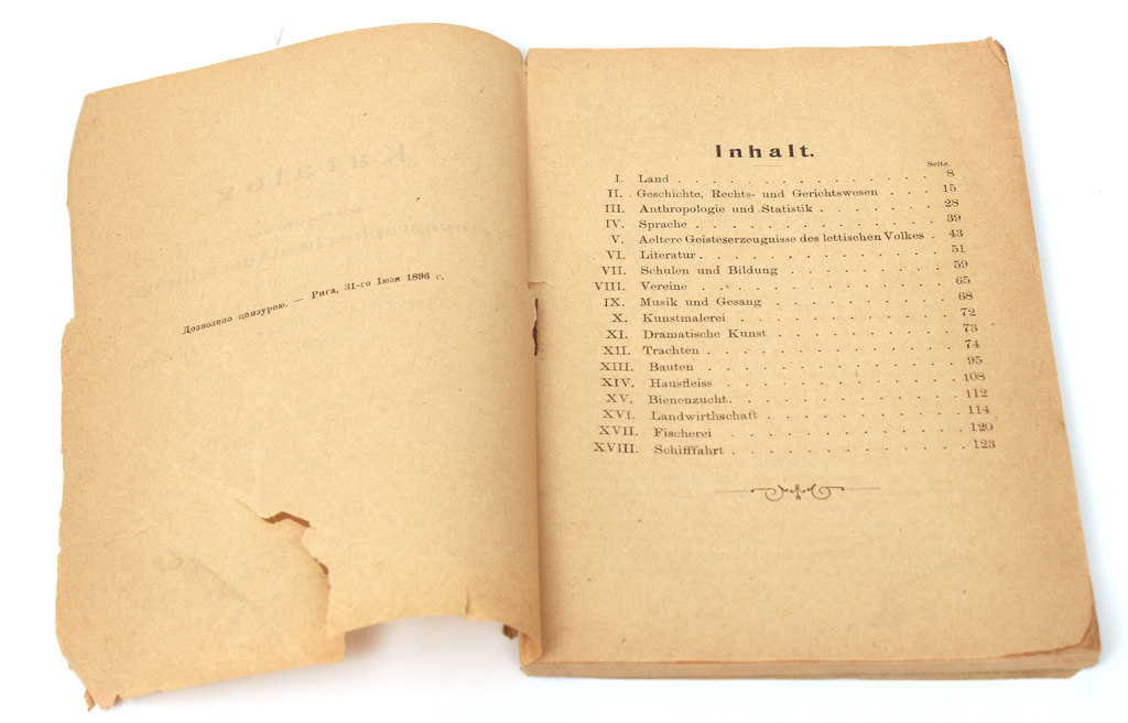 Katalog der lettischen ethnographischen Ausstellung, verfasst bei Gelegenheit