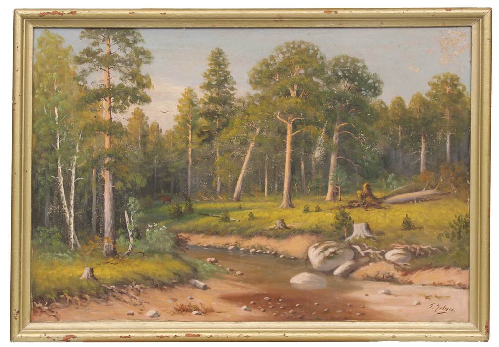 Landscape with a forest river