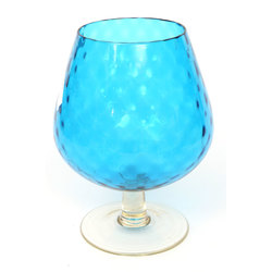 Zilā stikla vāze