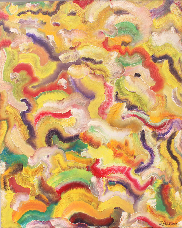 Абстрактная композиция с цветными волнами