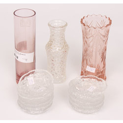 Glass set - 3 vases, 11 dishes