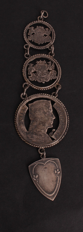 Silver pendant from lats coins