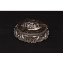 Glass ashtray with silver finish 
