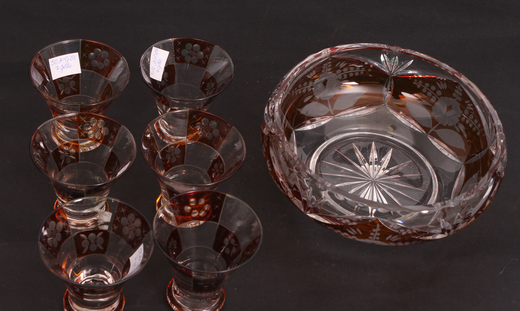 Glass set - bowl and 6 glasses