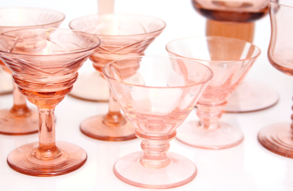Glass glasses of different colors and shapes (17 pcs)