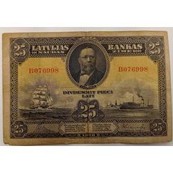 25 lats banknote