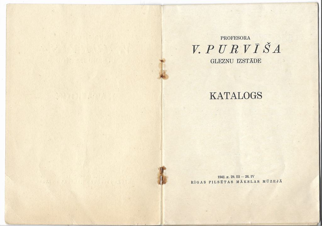 Catalog of V. Purvisa painting exhibition