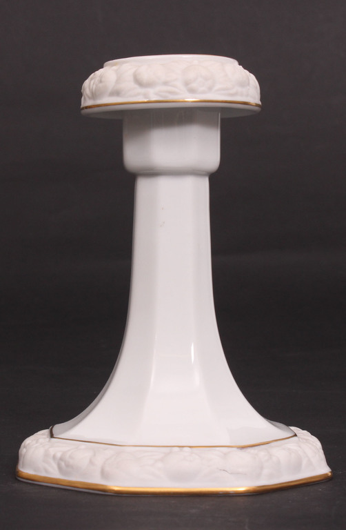 Porcelain candlestick with gilding