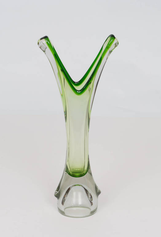Green vase with horns