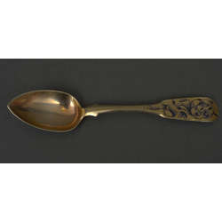 Gilded silver spoon with blackening