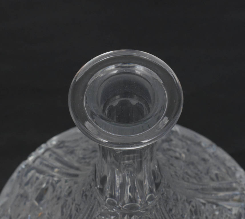 Crystal-glass decanter with a cork