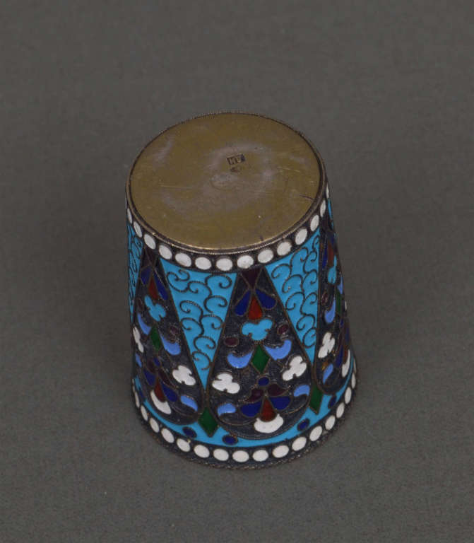 Silver cup with enamel