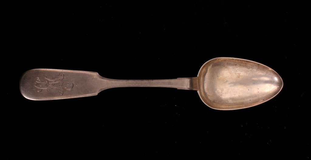 Large silver serving spoon