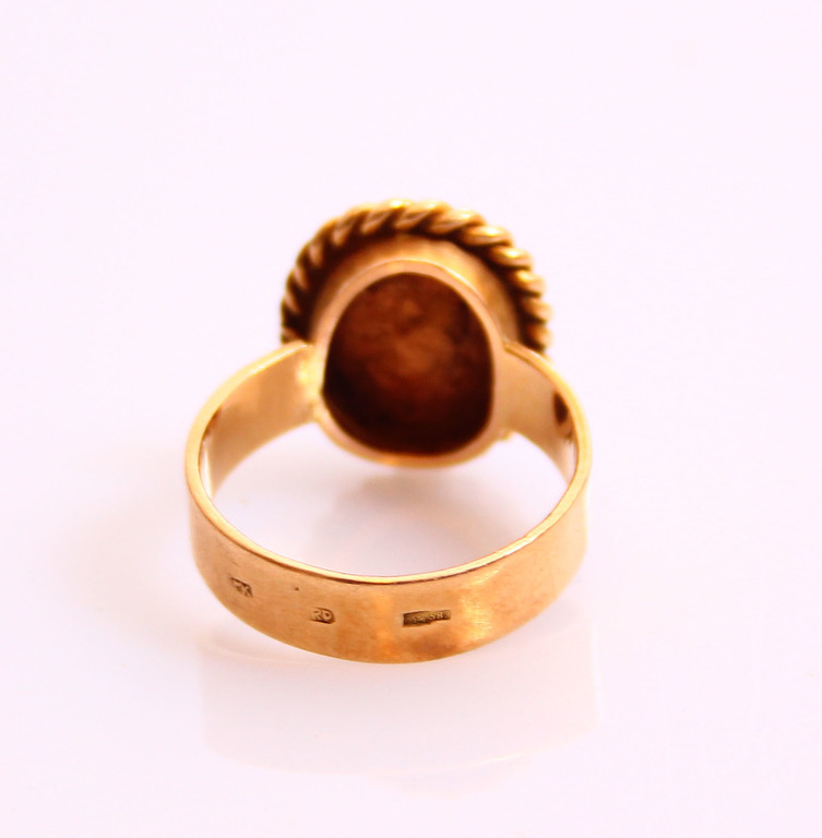 Gold ring with initials 