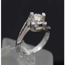 White golden ring with diamond