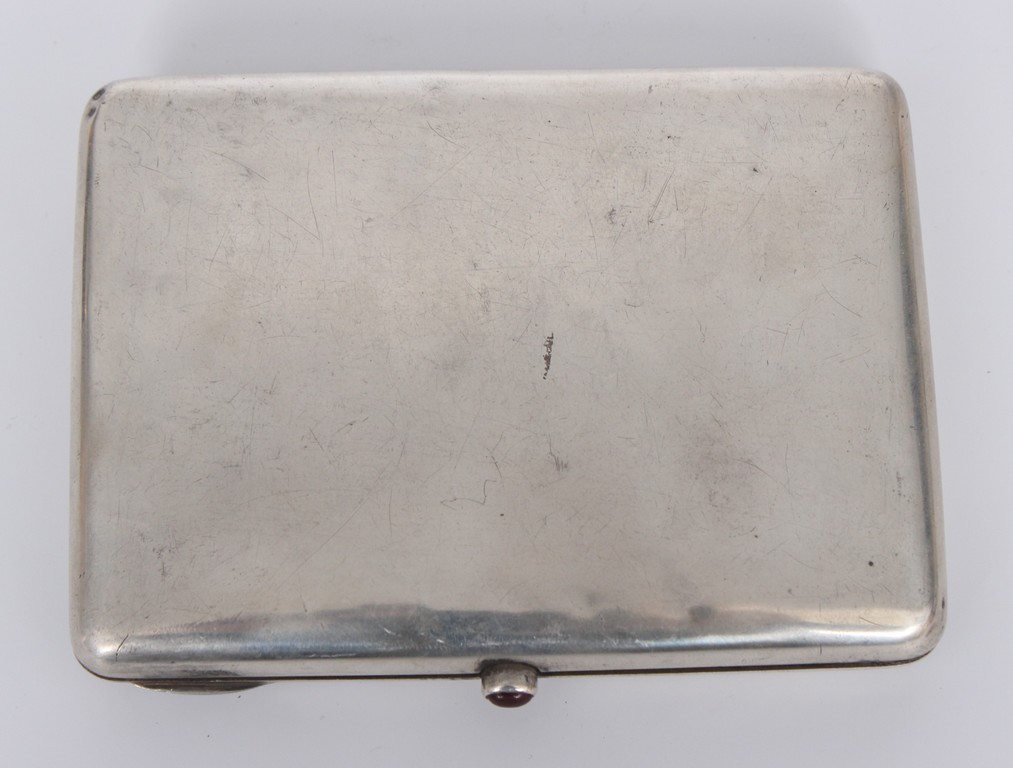 Silver cigarette case with Latvian coat of arms