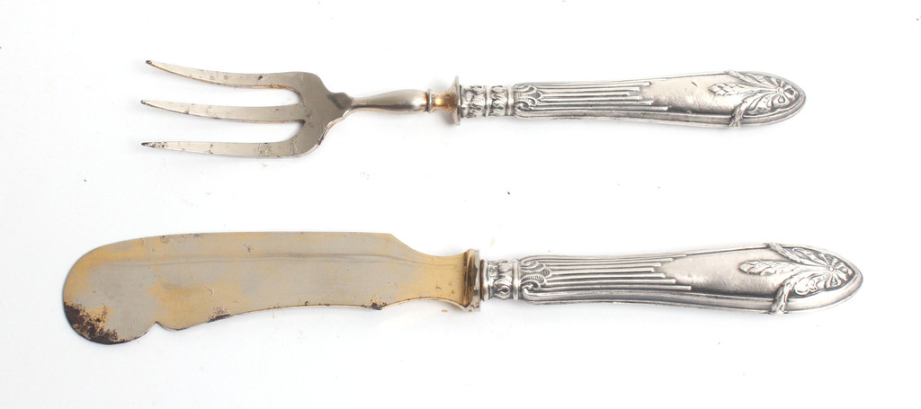 Серебряный набор - вилка и нож (2 шт.)
