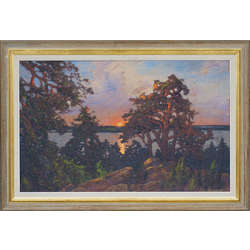 Landscape with a sunset. Kallvik