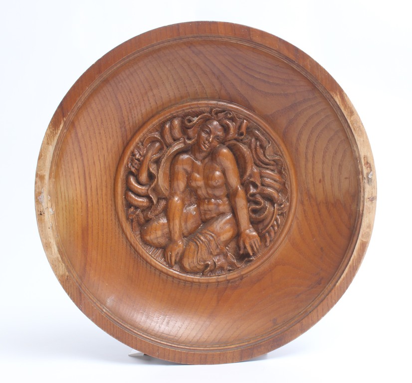 Декоративная деревянная настенная тарелка