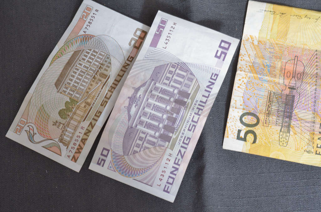 Set of different banknotes