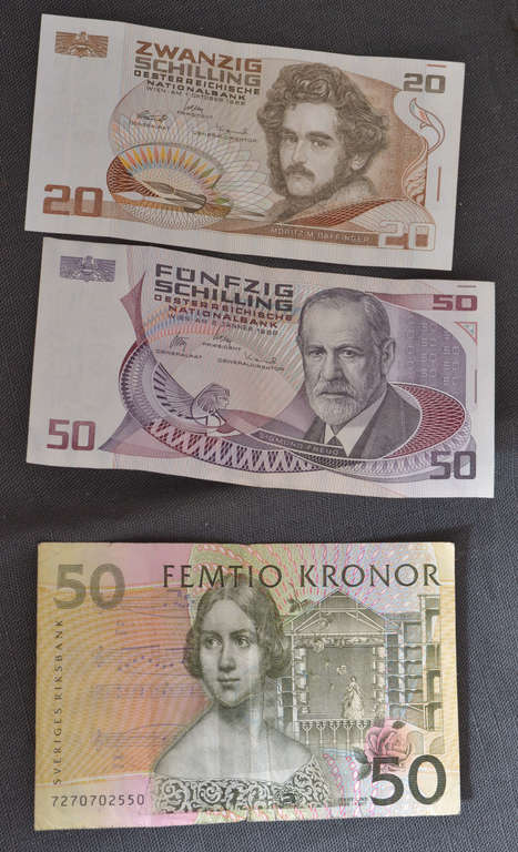 Set of different banknotes
