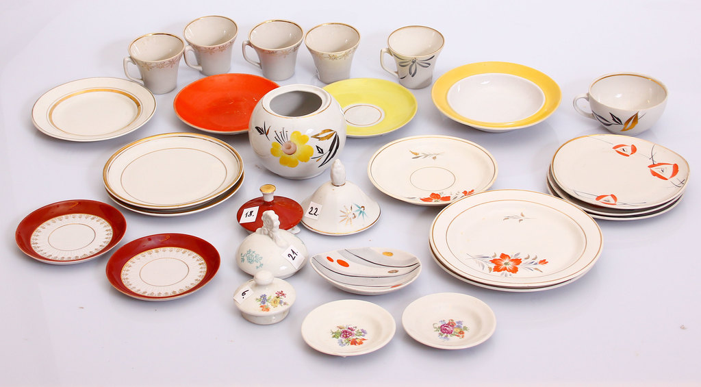 Details of various Riga porcelain factory dish services 29 pcs.