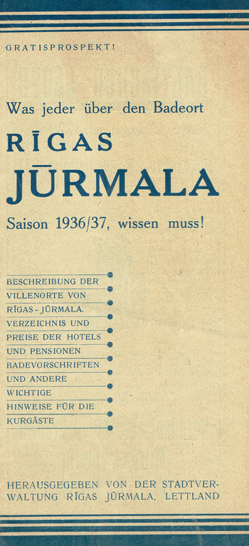 Advertising booklet about Riga Jurmala