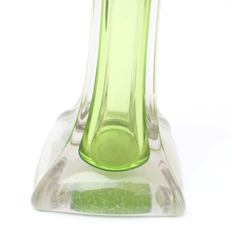 Ilguciems glass vase in lettuce green color