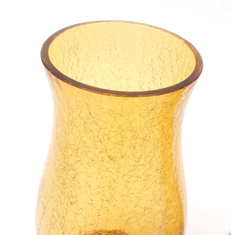 Two yellow glass vases