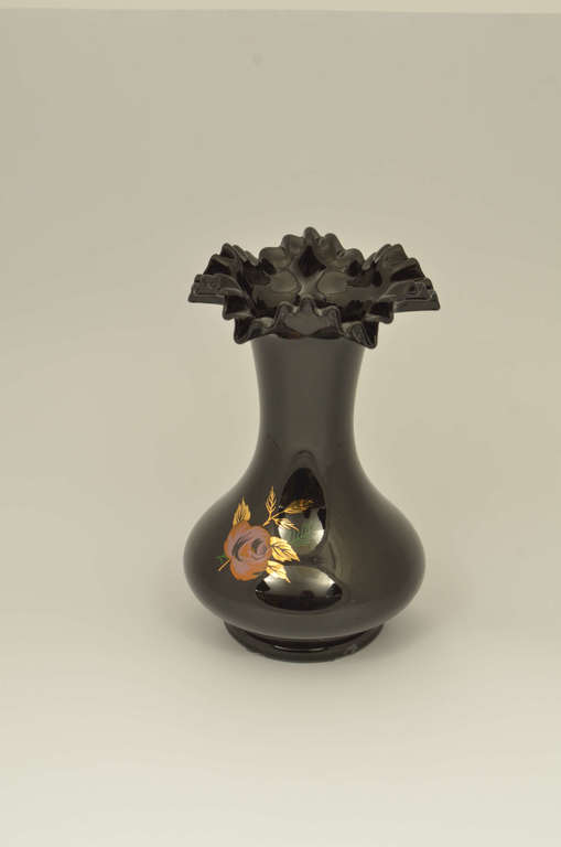 Black glass vase 