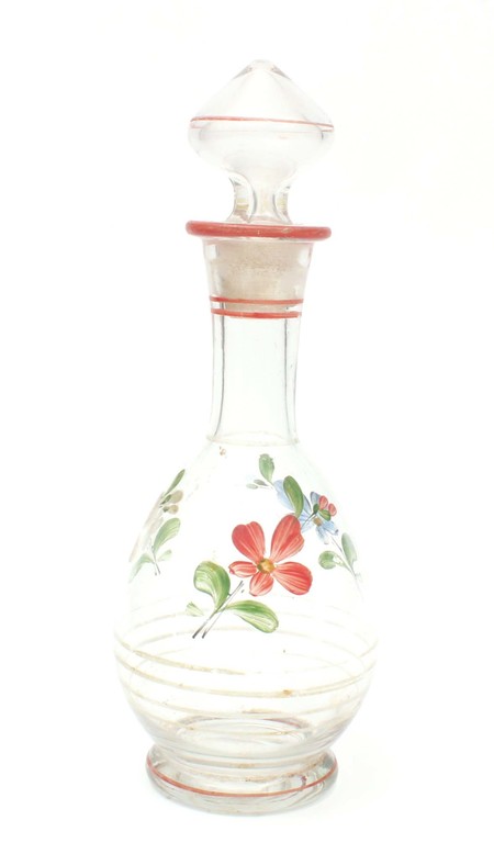 Glass decanter with painting