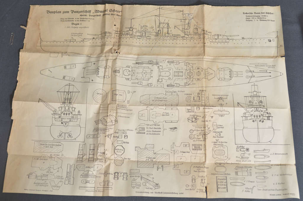 A collection of German newspapers, complete with a sketch of the ship 