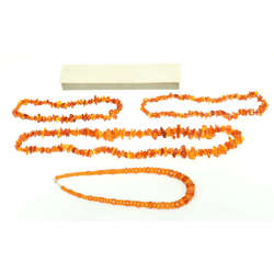 Different amber necklaces (4 pcs)