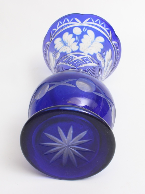 Ilguciems blue glass vase