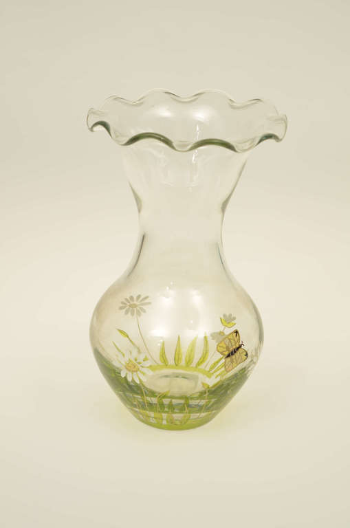 Расписная стеклянная ваза 