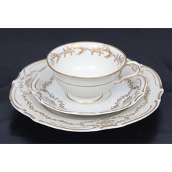 Porcelain trio (cup, saucer, plate)