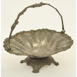 Silver-plated metal fruit bowl