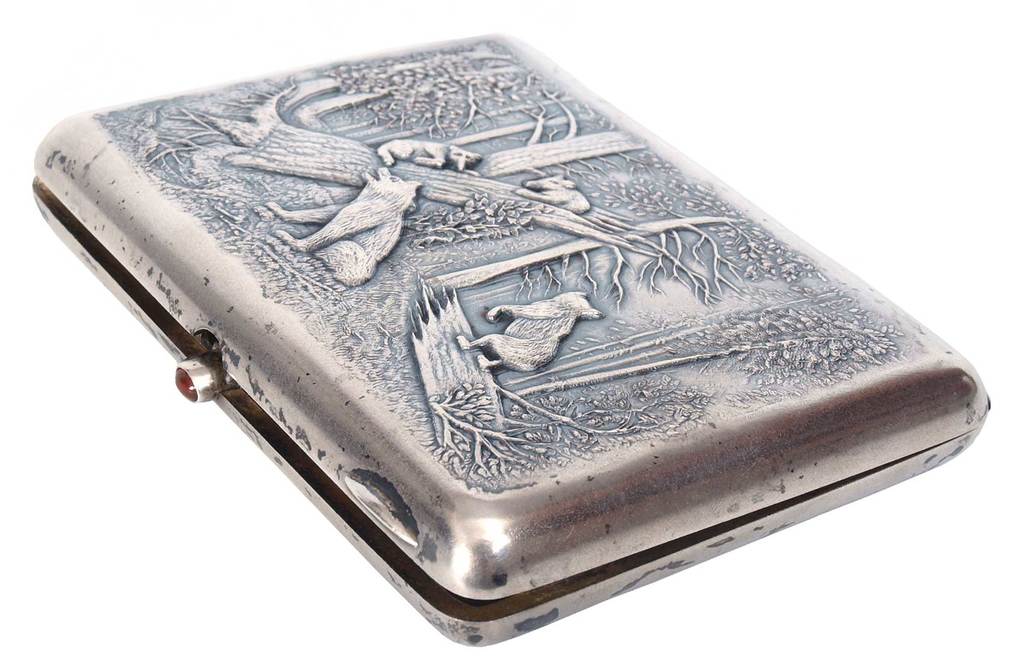 Silver cigarette case 'Four Bears'