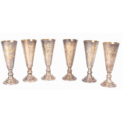 Set of the silver cups (6 pcs.)