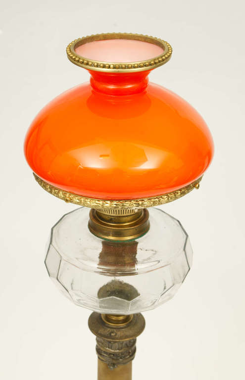 Empire style lamp with orange dome