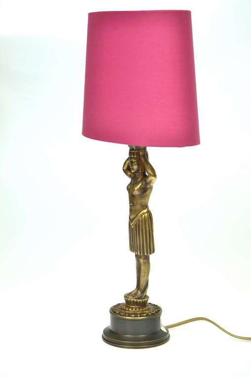 Electric lamp with red dome