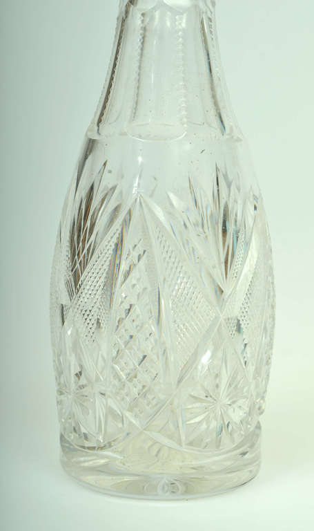 Crystal carafe with silver finish
