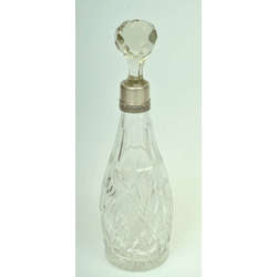 Crystal carafe with silver finish
