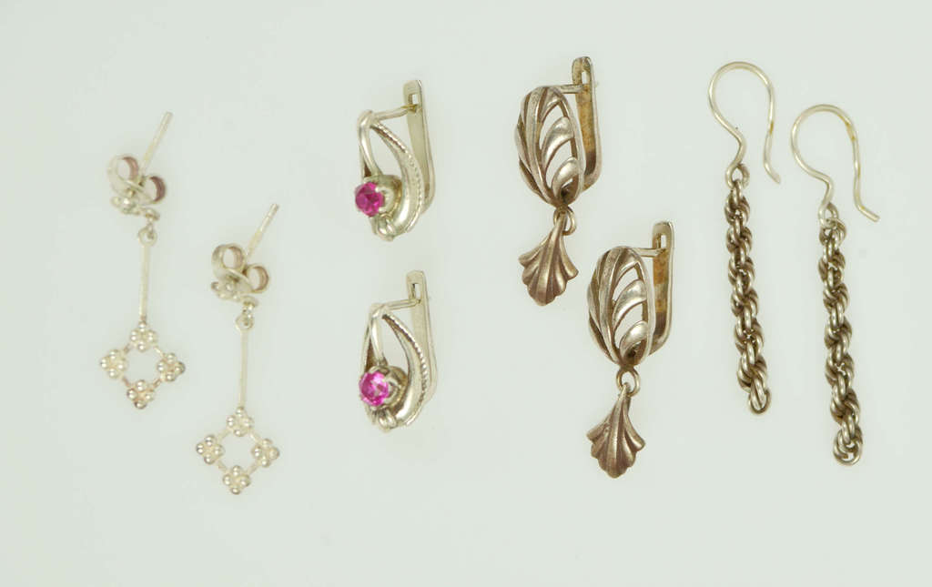 Set of various silver jewelry