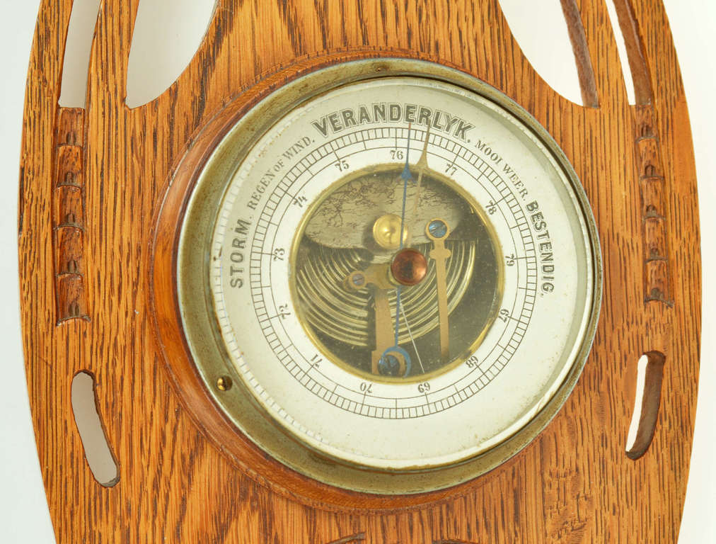 Oak barometer / thermometer