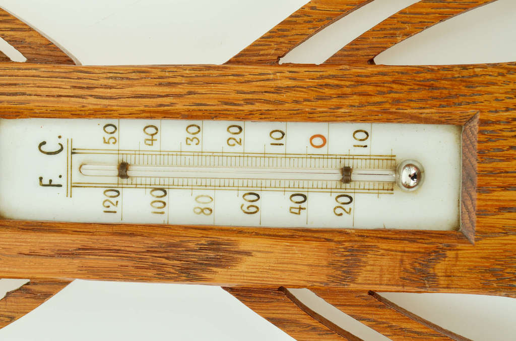 Oak barometer / thermometer