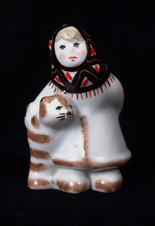 Porcelain figure ''Girl with a cat''