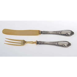 Silver cutlery set - fork and knife