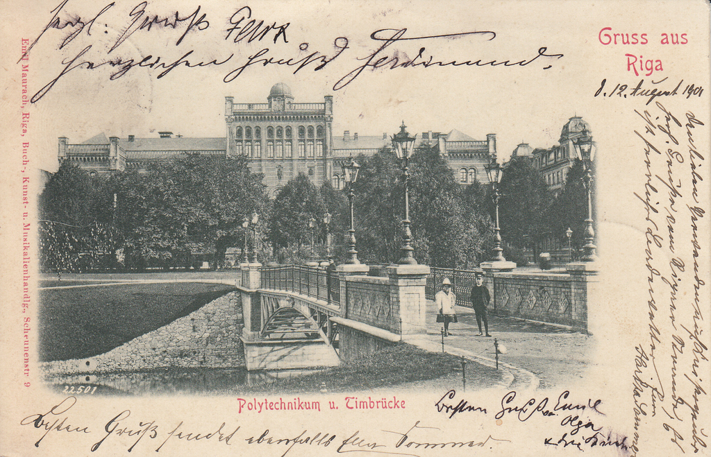 Политехникум и мостик Тимма, Рига, ранняя (1901 год)