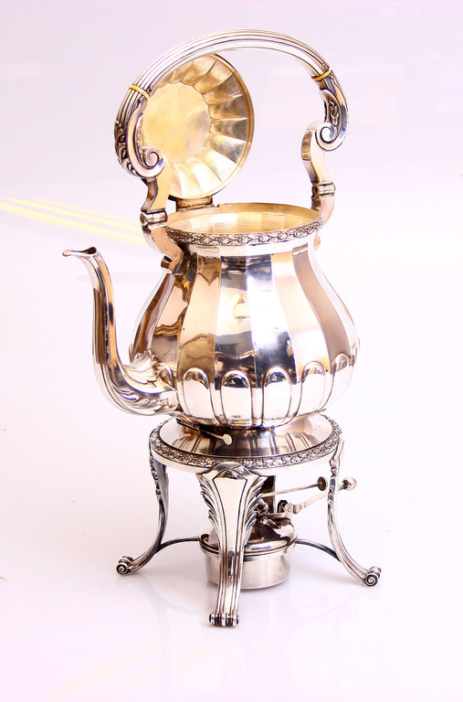 Silver jug with alcohol lamp